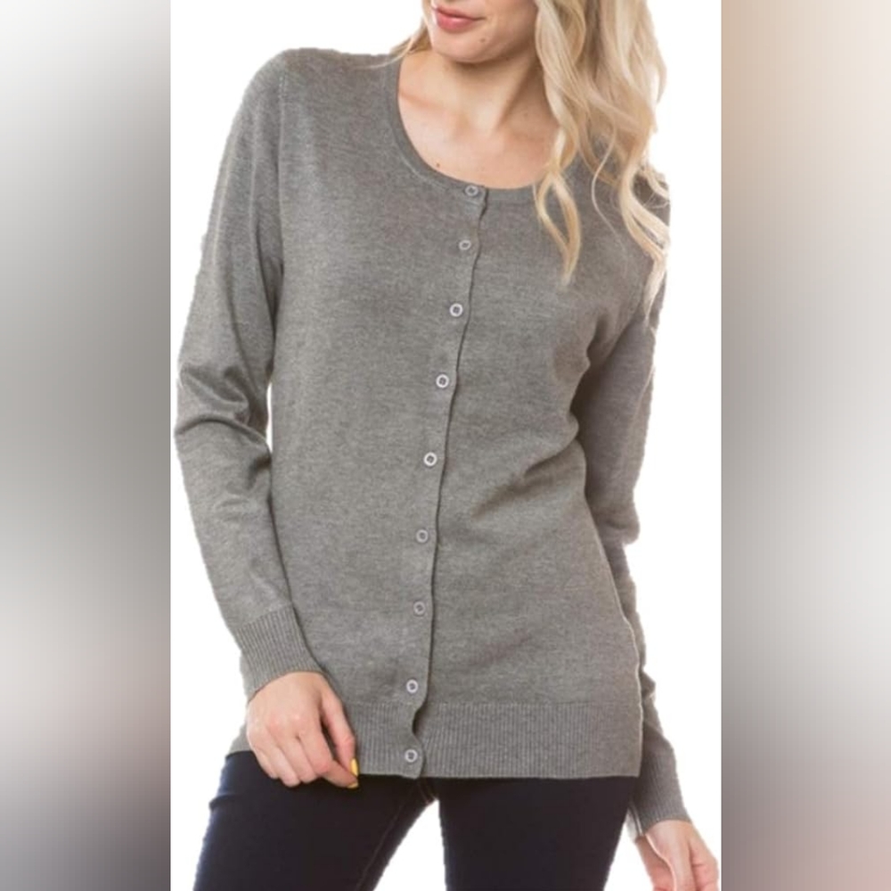 Women's Cielo Classic Button Down Long Sleeve V-Neck Soft Knit Sweater Cardigan